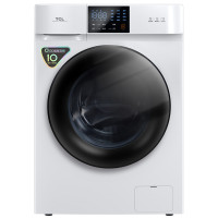 TCL 10公斤DD直驱全自动变频洗烘一体滚筒洗衣机 祛味空气洗 1.08洗净比G100V100-HD芭蕾白