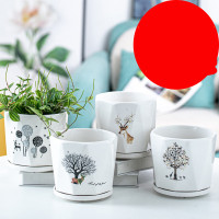 花盆陶瓷大号特仓带托盘欧式室内阳台绿萝简约绿植多肉小花盆