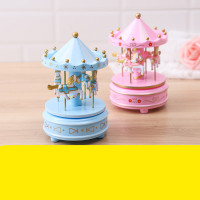 梦幻蛋糕装饰旋转木马音乐盒八音盒摩天轮儿童生日蛋糕装饰摆件