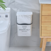 壁挂式垃圾桶带有盖厕所卫生间厨房厨余专用免打孔悬挂墙手提纸篓