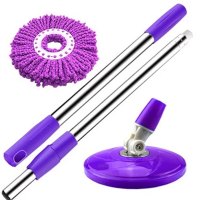 简约现代清洁用品清洁工具旋转拖把杆拖把桶自动手压拖布杆替换配件墩布头拖把头