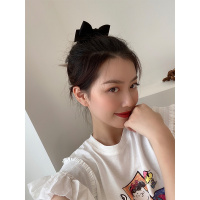 黑色蝴蝶结发饰后脑勺网红发圈头饰发绳扎头绳女头花