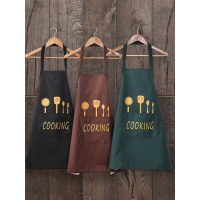 北欧挂脖围裙防油做饭炒菜围腰布艺家居时尚厨房女士罩衣