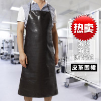 防水防油皮革围裙大人家用厨房女耐酸碱工作服男定制logo印字围腰