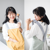 围裙家用厨房防水防油罩衣纯棉家务做饭男工作棉布可爱日系女时尚