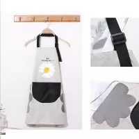 雏菊印花围裙家用厨房做菜防水防油渍可爱日系围腰大人长袖工作服