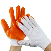 誉丰YL-5044白纱橙胶掌浸PVC涂层手套