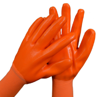 誉丰YL-5108橙纱橙胶满挂PVC防滑耐磨手套