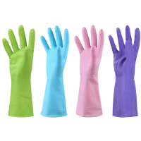 誉丰YL-5065短款加绒植绒PVC防水保暖吸汗35cm清洁手套