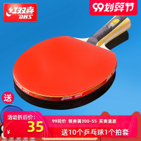 横拍1006直拍双面反胶初学1星乒乓球拍长柄短柄
