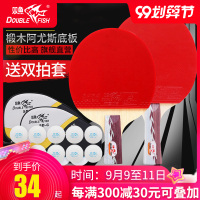 乒乓球拍2只装双拍双拍袋进攻型初学者学生兵乓球拍横拍直拍