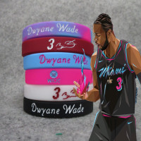 篮球星热火韦德签名夜光运动手环 硅胶可调腕带手链球迷饰品闪电