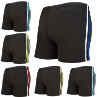 时尚纯色男式防尴尬平角游泳裤男款修身短裤成人温泉男士泳装厂家