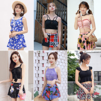 泳装女聚拢保守显瘦平角分体两件套裙式比基尼温泉泳衣