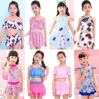 儿童泳衣9.9可爱连体裙式小公主韩版中小童印花女童泳装清仓