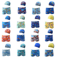 儿童宝宝泳裤男童平角億栢渡大中小童温泉游泳馆泳衣帽款婴儿泳裤