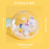 海边度假网红拍照充气沙滩球女卡通印花儿童早教玩具游泳水球