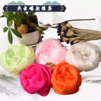 真丝舞蹈手绢桑蚕丝胶州秧歌纯色渐变色表演纱巾民族舞红绸丝巾