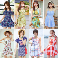 泳衣女韩国子连体裙式保守遮肚显瘦可爱甜美泳装小胸聚拢