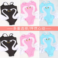 女童游泳衣可爱时尚印花连体女孩比基尼学生温泉泳装