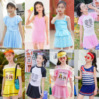 2020新款儿童洋气小女孩简约纯色童10-13岁学生时尚游泳装潮