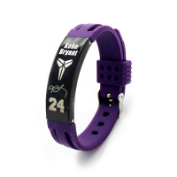 湖人队24号篮球手星可调节手链男女硅胶运动腕带