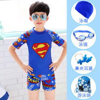 儿童泳衣男童童分体游泳衣男孩宝宝卡通平角速干温泉泳装
