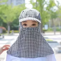 男女骑行帽子工作田间长檐遮阳护脖捂脸透气采茶防风防尘面部