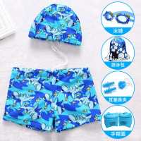 儿童泳裤游泳衣男童带帽宝宝平角泳衣男孩分体泳衣泳装童温泉