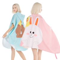速干浴巾游泳快干毛巾女海边旅行沙滩巾速干带帽斗篷浴袍可穿浴巾