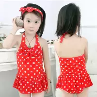 儿童泳衣女新款中小童连体泳装大童婴幼儿三角裤女童游泳衣泡温泉