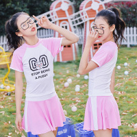 女童游泳衣运动款童遮肚裙式学生分体两件套时尚沙滩儿童泳装