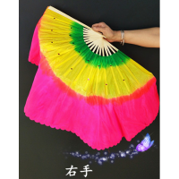 演出表演舞蹈扇子秧歌扇成人加长双面儿童表演扇渐变色广场跳舞扇