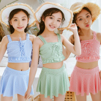 女孩儿童游泳衣新款分体裙式8-11岁中小童可爱女童两件套泳装