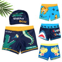 平角儿童泳裤男童带帽游泳衣宝宝小童游泳裤可爱韩国童泳衣