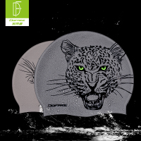 泳帽男 硅胶成人训练原创老虎豹子大号不勒头游泳帽男