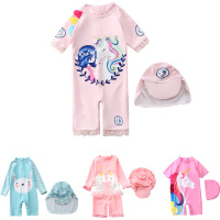 儿童泳衣女可爱独角兽女童婴儿宝宝连体速干游泳衣小公主泳装