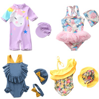儿童泳衣女孩连体花朵公主韩国女童中小童泳装宝宝婴儿游泳衣