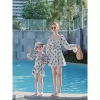新款亲子款小胸聚拢显瘦遮肚母女款保守韩版女童温泉分体游泳衣女