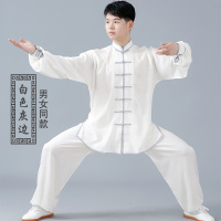 棉麻太极服短袖男太极衣服女夏季中国风八段锦服装太极拳练功服