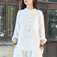 改良太极服女棉麻夏季新款太极服逸陈家沟太极拳练功服春秋上衣