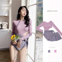 温泉连体泳衣性感遮肚显瘦仙女范风显瘦保守长袖泳衣女