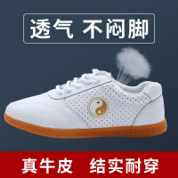 太极鞋女夏季透气太极拳练功鞋男牛筋底真皮夏天练武鞋软底武术鞋