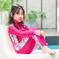 儿童连体泳衣女孩长袖长裤童少女童游泳衣全身学生潜水服