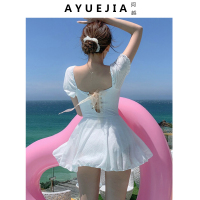 泳衣女遮肚显瘦仙女范2020新款连体保守裙式性感小胸聚拢游泳