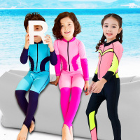 儿童泳衣女连体女童童速干长袖潜水服小童男童游泳衣套装