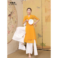 古典舞练功服女2020新款身韵纱衣演出服中国风舞蹈服逸旗袍民族