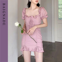 连体裙式保守遮肚显瘦韩国风仙女范温泉学生游泳衣女