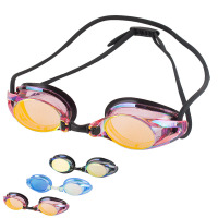 男女比赛训练竞速型防雾多彩镀膜泳镜185