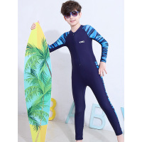 儿童泳衣男童连体童长袖长裤泳衣女童速干学生游泳衣套装